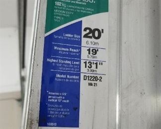 Werner, 20 foot  Type II extension ladder