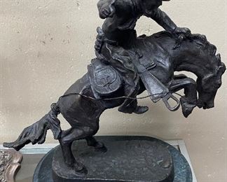 "Bronco Buster" by Frederic Remington Bronze on Marble