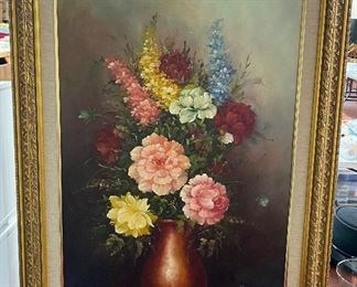 Farmed Oil on Canvas Floral Themed Signed Kyle
