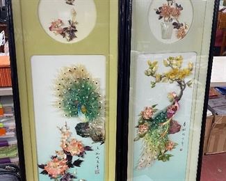 Framed Pair of Japanese Art Pieces