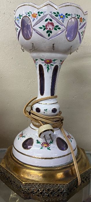 Unusual Porcelain Luster Lamp