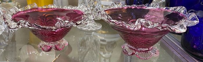 Pair of Rossi Art Glass Bowls