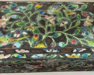 Small Old Inlaid Copper Chinese Export Box 