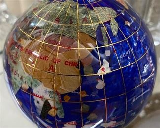 Jere Paperweight Inlaid Globe 