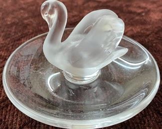 Small Lalique Glass Swan Bowl