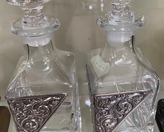 Sterling Silver and Glass Perfume Bottles