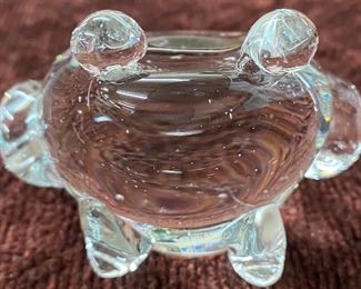 Small Art Glass Frog