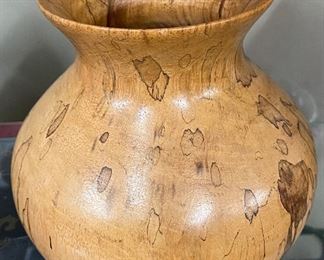 Hand Turned Signed Wooden Vase