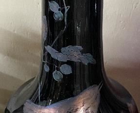 Silver Over Glass Vase