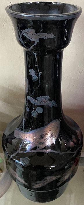 Silver Over Glass Vase
