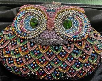 Tasha Swarovski Crustal Owl Purse