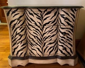 Hand painted end-table or night stand.