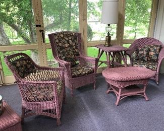 Vintage wicker furniture pieces
