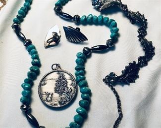 Vintage jewelry Sterling and turquoise… 
More … 