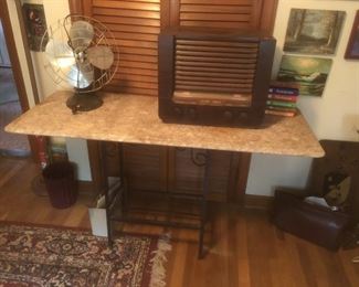 marble top industrial table 