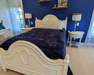 Full-sized bed and mattress and 2 nightstands $895