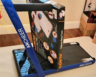 Small treadmill, cornhole game