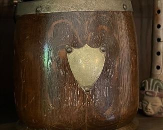 Fine English oak biscuit barrel 