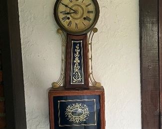 Antique weight driven Banjo clock