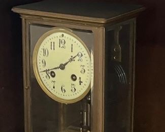 French four glass mantle clockLate 19th C