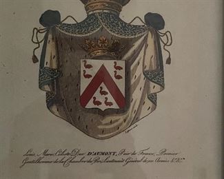 Set of four antique crest engravings 