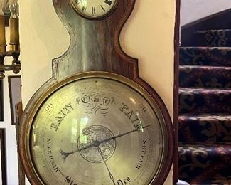 Early 19th C French banjo barometer 