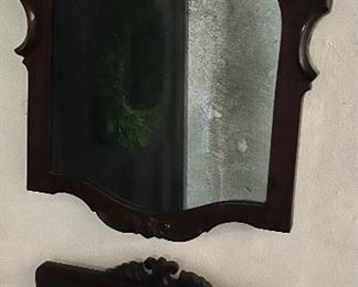 Very fine English mahogany mirrors with original mercury backs