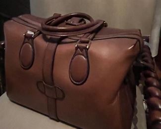 Vintage leather valise…Handsome antique and vintage leather cases and boxes of all kinds 