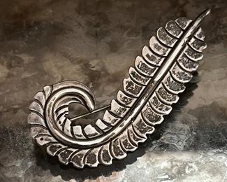 Navajo feather brooch in sterling