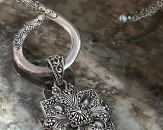 Huge Zamora sterling pendant and collar…important piece of hand made jewelry 