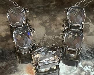 Fine French faceted natural quartz necklace by Catherine Popesco