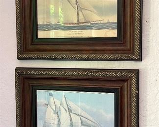Antique America hand tinted engravings