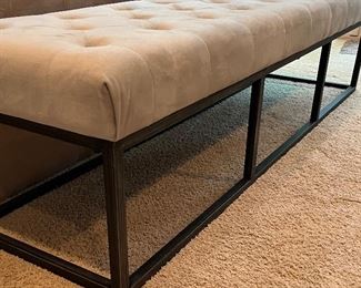 Set of two sueded and wrought iron benches…king size bed length 