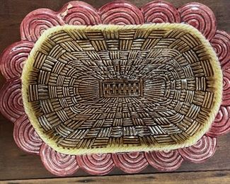 Large antique majolica plate