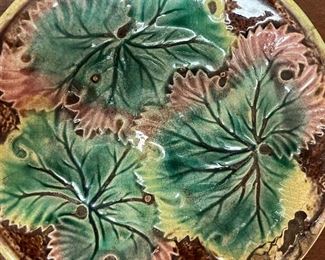 Pair of very fine antique majolica plates