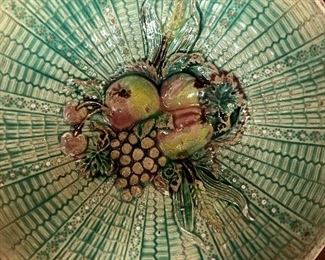 Antique majolica fruits plate