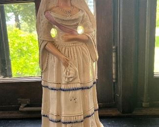 Victorian, circa 1880. 16.5ins high. Large Staffordshire figure of Duchess of Windsor