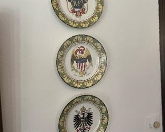 Antique 1900s Frank Beardmore & Co. National Emblem British Royal Arms 10" Plates…set of 6