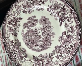 Set of 10 Vintage Royal Staffordshire Tonquin by Clarice Clif Dinner Plate England