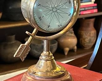 Antique brass compass armillary 