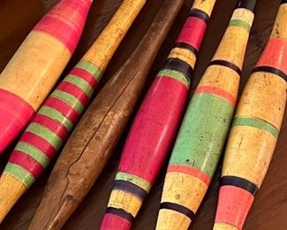 Antique hand painted fishing floats circa 1860-1900