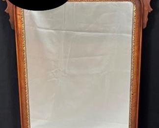 Antique  Georgian Revival Mahogany Fret Cut Wall Mirror, 