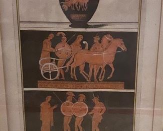 Suite of 8 hand colored engravings 18thC depictions of the horse in Greek art…rare!