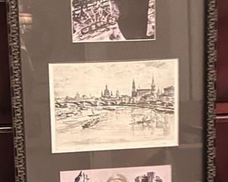 Important collection depicting the Bombing of the Dresden Cathedral with actual shard.
Built in the 18th century, the church was destroyed in the bombing of Dresden during World War II. 
