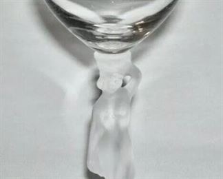 BAYEL (Bacchante-Frosted Nude Stem) ~ Crystal CLARET WINE GLASS ~ France