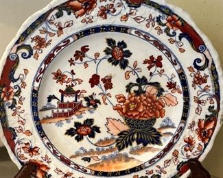 Vintage Amherst Japan Porcelain Saucer Dish Plate c19th Imari Style