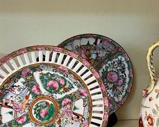 Very old and fine Rose Medallion service plates