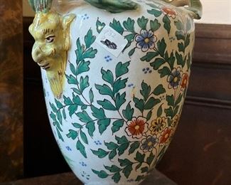 19th Century French Moustiers Style Faience Mythological Baluster Vase