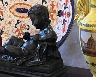 Antique Paris porcelain and bronzes 