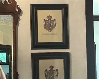 Antique coat of arms engravings…set of 4